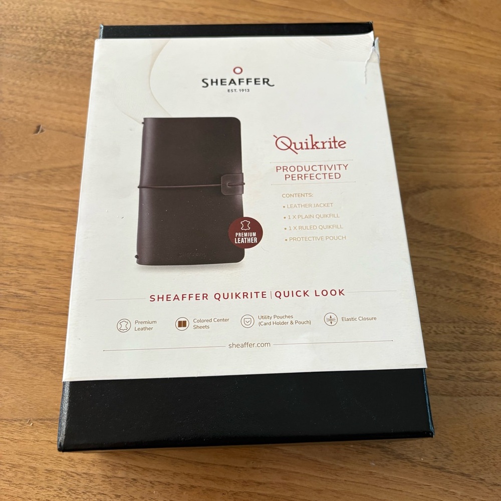 NIB sheaffer quikrite leather journal brown